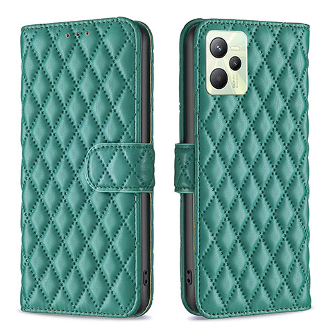 Coque Portefeuille Livre Cuir Etui Clapet B11F pour Realme C35 Vert