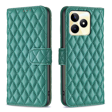 Coque Portefeuille Livre Cuir Etui Clapet B11F pour Realme C53 India Vert