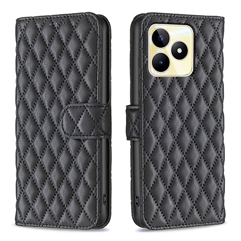 Coque Portefeuille Livre Cuir Etui Clapet B11F pour Realme C53 Noir