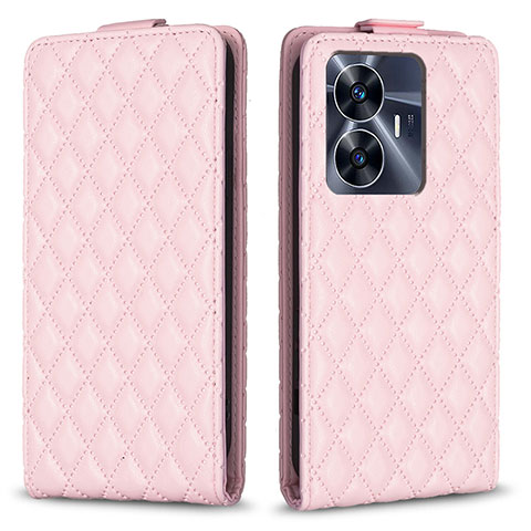 Coque Portefeuille Livre Cuir Etui Clapet B11F pour Realme C55 Rose