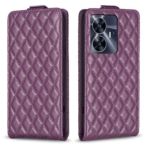 Coque Portefeuille Livre Cuir Etui Clapet B11F pour Realme C55 Violet