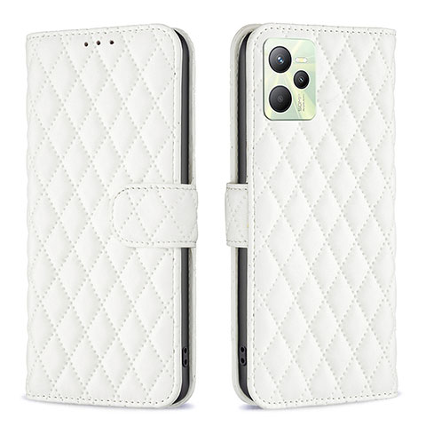 Coque Portefeuille Livre Cuir Etui Clapet B11F pour Realme Narzo 50A Prime Blanc