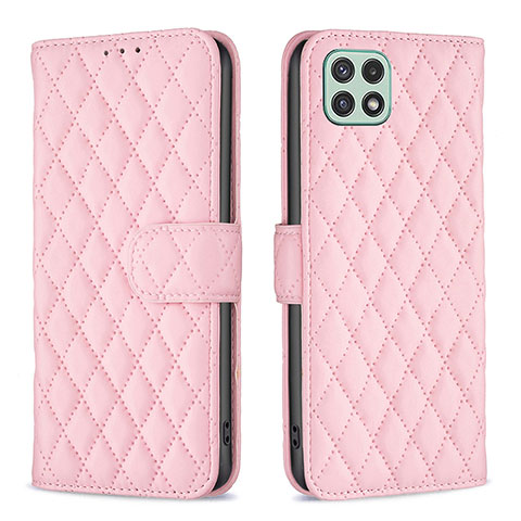 Coque Portefeuille Livre Cuir Etui Clapet B11F pour Samsung Galaxy A22 5G Or Rose