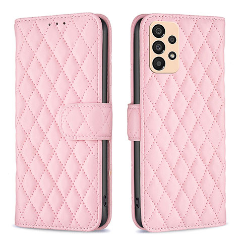 Coque Portefeuille Livre Cuir Etui Clapet B11F pour Samsung Galaxy A33 5G Or Rose