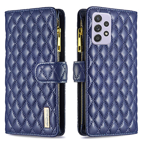 Coque Portefeuille Livre Cuir Etui Clapet B11F pour Samsung Galaxy A52 5G Bleu