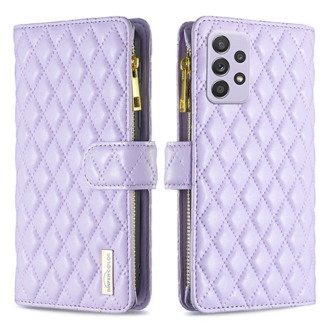 Coque Portefeuille Livre Cuir Etui Clapet B11F pour Samsung Galaxy A52 5G Violet