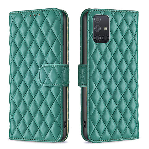 Coque Portefeuille Livre Cuir Etui Clapet B11F pour Samsung Galaxy A71 4G A715 Vert