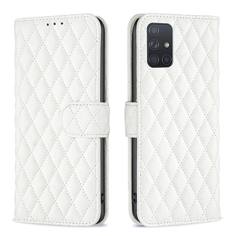 Coque Portefeuille Livre Cuir Etui Clapet B11F pour Samsung Galaxy A71 5G Blanc