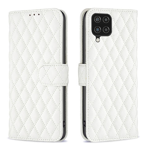 Coque Portefeuille Livre Cuir Etui Clapet B11F pour Samsung Galaxy M12 Blanc