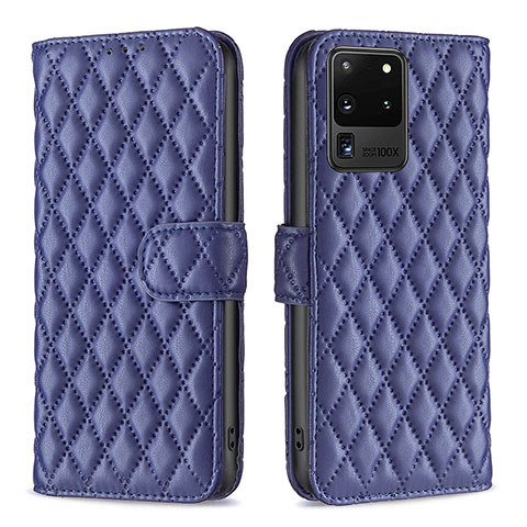 Coque Portefeuille Livre Cuir Etui Clapet B11F pour Samsung Galaxy S20 Ultra 5G Bleu