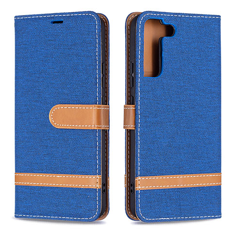 Coque Portefeuille Livre Cuir Etui Clapet B11F pour Samsung Galaxy S21 Plus 5G Bleu