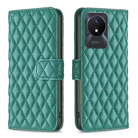 Coque Portefeuille Livre Cuir Etui Clapet B11F pour Vivo Y02A Vert