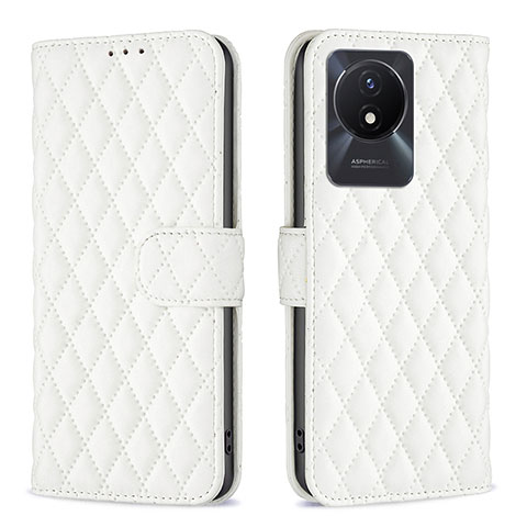 Coque Portefeuille Livre Cuir Etui Clapet B11F pour Vivo Y02t Blanc