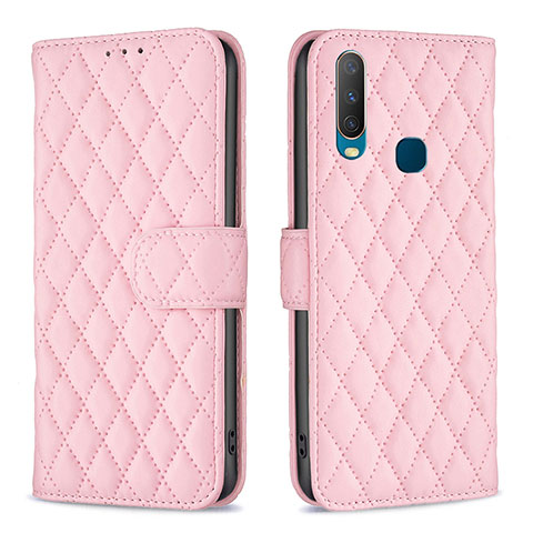 Coque Portefeuille Livre Cuir Etui Clapet B11F pour Vivo Y12 Or Rose