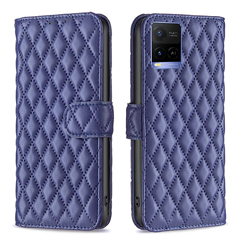 Coque Portefeuille Livre Cuir Etui Clapet B11F pour Vivo Y21a Bleu