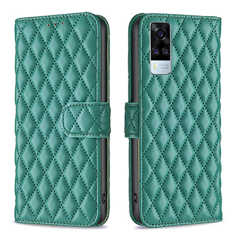 Coque Portefeuille Livre Cuir Etui Clapet B11F pour Vivo Y31 (2021) Vert