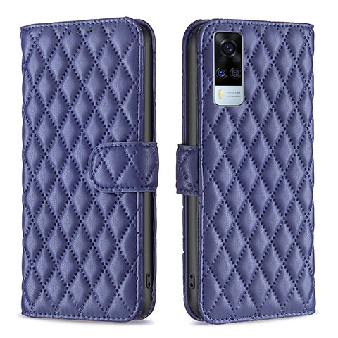 Coque Portefeuille Livre Cuir Etui Clapet B11F pour Vivo Y53s 4G Bleu