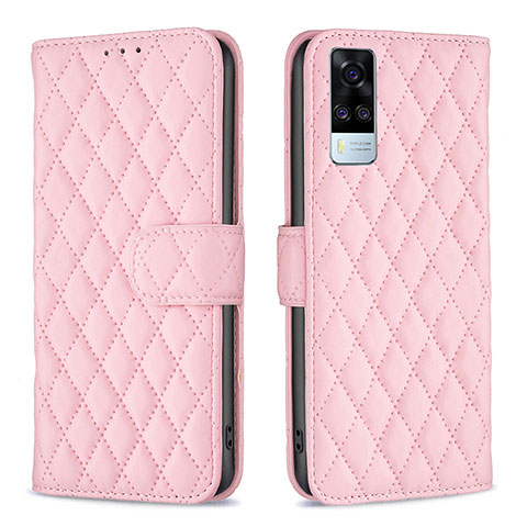 Coque Portefeuille Livre Cuir Etui Clapet B11F pour Vivo Y53s NFC Or Rose