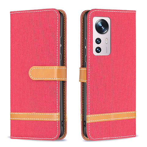 Coque Portefeuille Livre Cuir Etui Clapet B11F pour Xiaomi Mi 12 5G Rouge