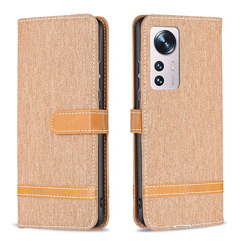 Coque Portefeuille Livre Cuir Etui Clapet B11F pour Xiaomi Mi 12S Pro 5G Or