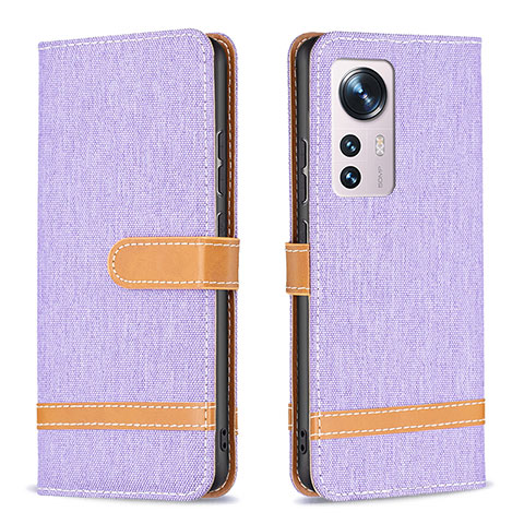 Coque Portefeuille Livre Cuir Etui Clapet B11F pour Xiaomi Mi 12S Pro 5G Violet Clair