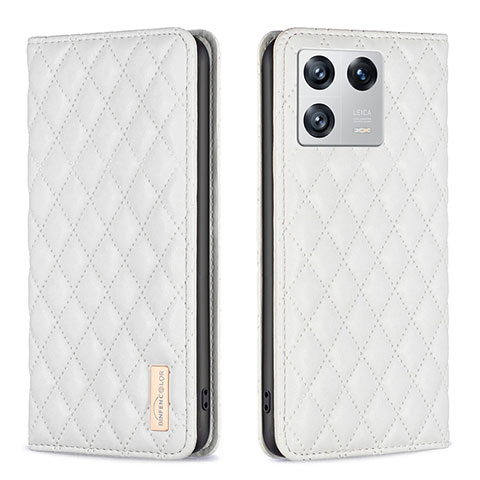 Coque Portefeuille Livre Cuir Etui Clapet B11F pour Xiaomi Mi 13 Pro 5G Blanc