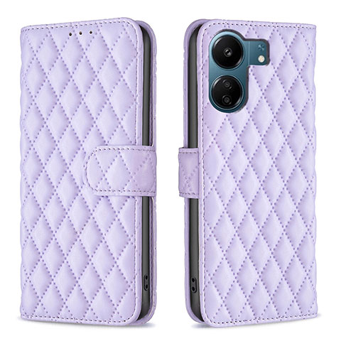 Coque Portefeuille Livre Cuir Etui Clapet B11F pour Xiaomi Poco C65 Violet