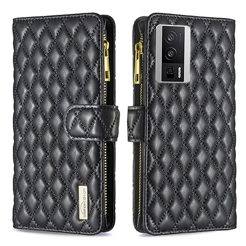 Coque Portefeuille Livre Cuir Etui Clapet B11F pour Xiaomi Poco F5 Pro 5G Noir