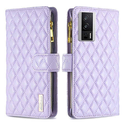 Coque Portefeuille Livre Cuir Etui Clapet B11F pour Xiaomi Poco F5 Pro 5G Violet