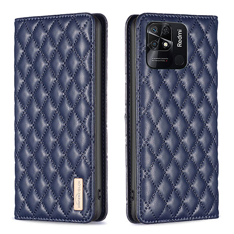 Coque Portefeuille Livre Cuir Etui Clapet B11F pour Xiaomi Redmi 10 India Bleu