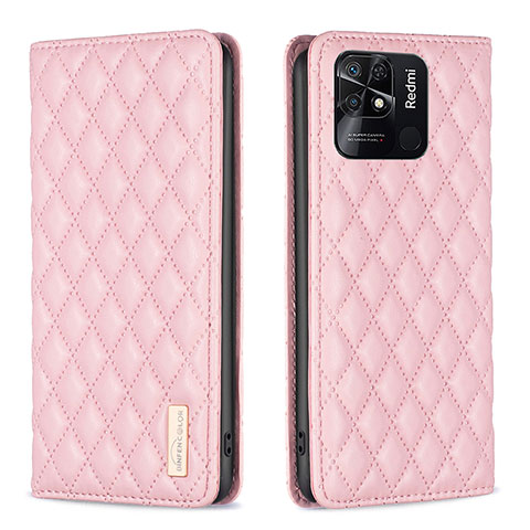 Coque Portefeuille Livre Cuir Etui Clapet B11F pour Xiaomi Redmi 10 Power Or Rose