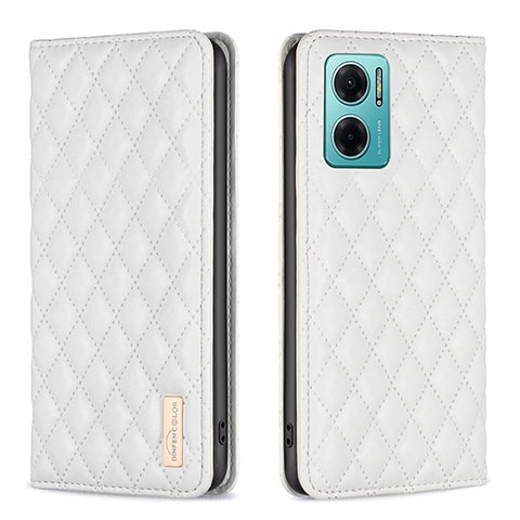 Coque Portefeuille Livre Cuir Etui Clapet B11F pour Xiaomi Redmi 11 Prime 5G Blanc