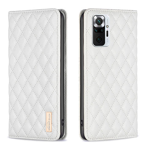 Coque Portefeuille Livre Cuir Etui Clapet B11F pour Xiaomi Redmi Note 10 Pro 4G Blanc