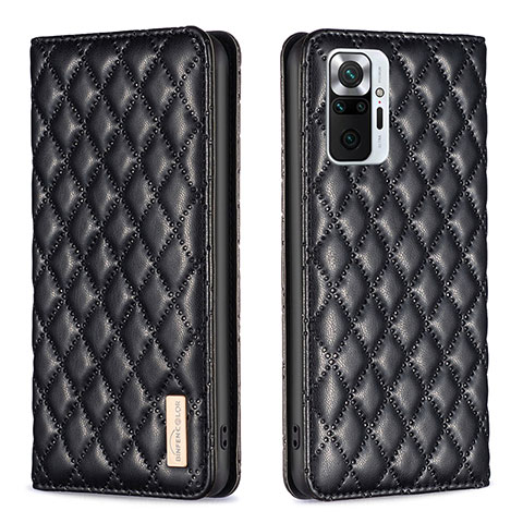 Coque Portefeuille Livre Cuir Etui Clapet B11F pour Xiaomi Redmi Note 10 Pro 4G Noir