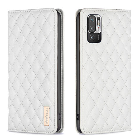 Coque Portefeuille Livre Cuir Etui Clapet B11F pour Xiaomi Redmi Note 10T 5G Blanc