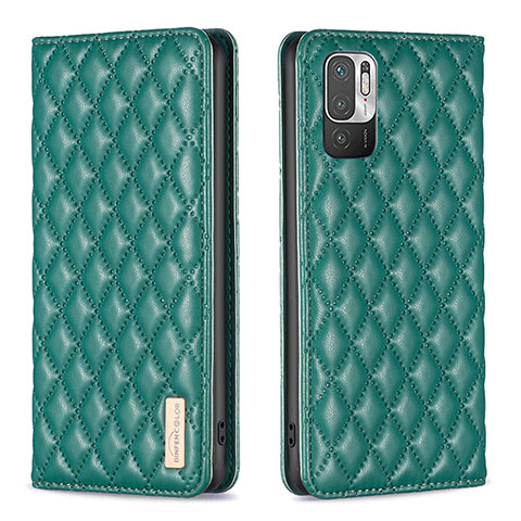 Coque Portefeuille Livre Cuir Etui Clapet B11F pour Xiaomi Redmi Note 10T 5G Vert