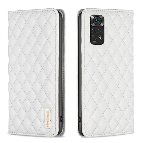 Coque Portefeuille Livre Cuir Etui Clapet B11F pour Xiaomi Redmi Note 11 4G (2022) Blanc