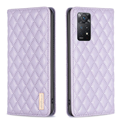 Coque Portefeuille Livre Cuir Etui Clapet B11F pour Xiaomi Redmi Note 11 Pro 5G Violet