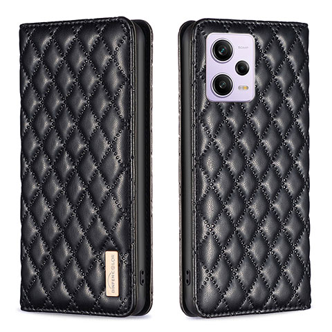 Coque Portefeuille Livre Cuir Etui Clapet B11F pour Xiaomi Redmi Note 12 Pro+ Plus 5G Noir