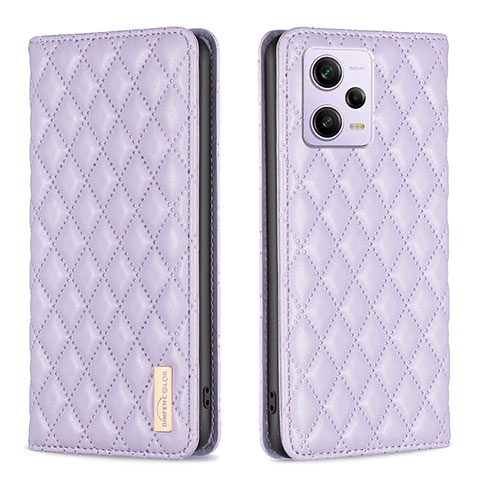 Coque Portefeuille Livre Cuir Etui Clapet B11F pour Xiaomi Redmi Note 12 Pro+ Plus 5G Violet