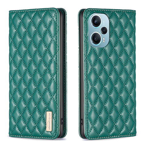 Coque Portefeuille Livre Cuir Etui Clapet B11F pour Xiaomi Redmi Note 12 Turbo 5G Vert