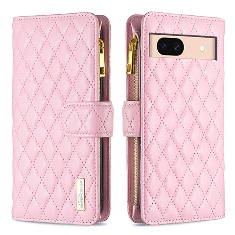 Coque Portefeuille Livre Cuir Etui Clapet B12F pour Google Pixel 8a 5G Or Rose