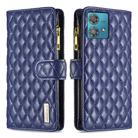 Coque Portefeuille Livre Cuir Etui Clapet B12F pour Motorola Moto Edge 40 Neo 5G Bleu