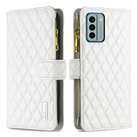 Coque Portefeuille Livre Cuir Etui Clapet B12F pour Nokia G22 Blanc