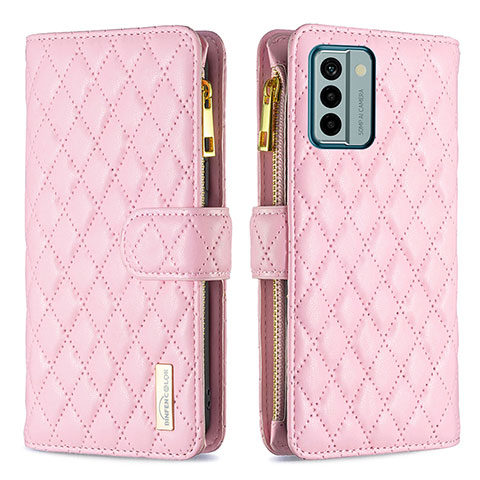 Coque Portefeuille Livre Cuir Etui Clapet B12F pour Nokia G22 Or Rose