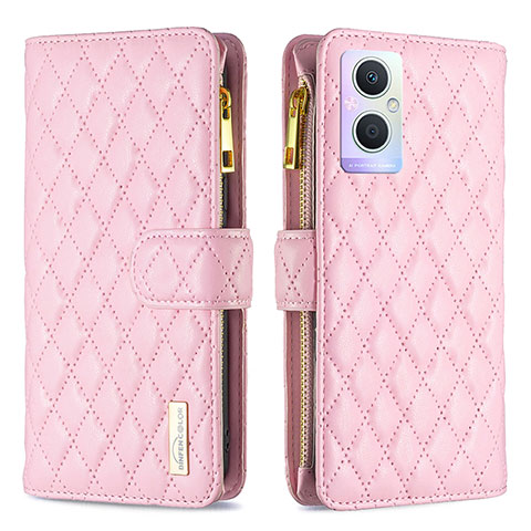 Coque Portefeuille Livre Cuir Etui Clapet B12F pour OnePlus Nord N20 5G Or Rose