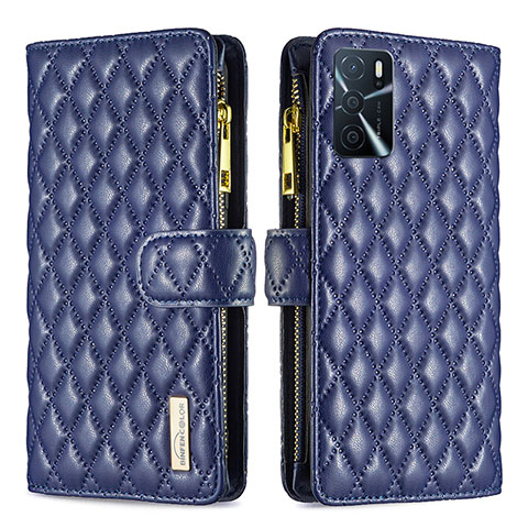 Coque Portefeuille Livre Cuir Etui Clapet B12F pour Oppo A16s Bleu