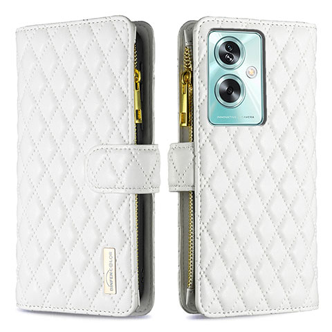 Coque Portefeuille Livre Cuir Etui Clapet B12F pour Oppo A79 5G Blanc