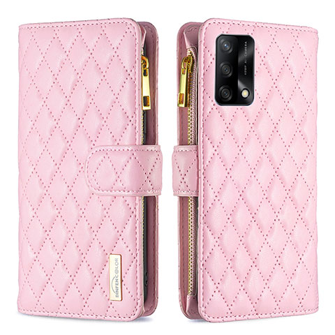 Coque Portefeuille Livre Cuir Etui Clapet B12F pour Oppo A95 4G Or Rose