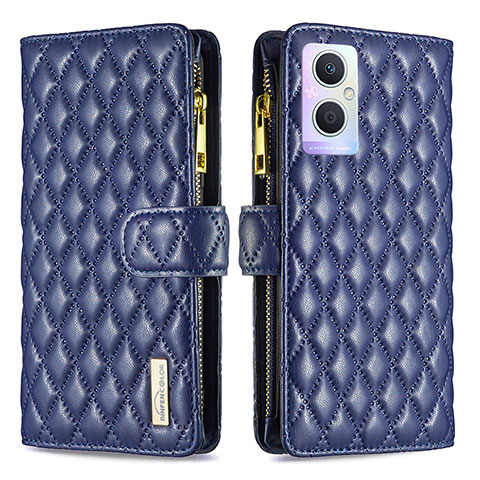 Coque Portefeuille Livre Cuir Etui Clapet B12F pour Oppo A96 5G Bleu